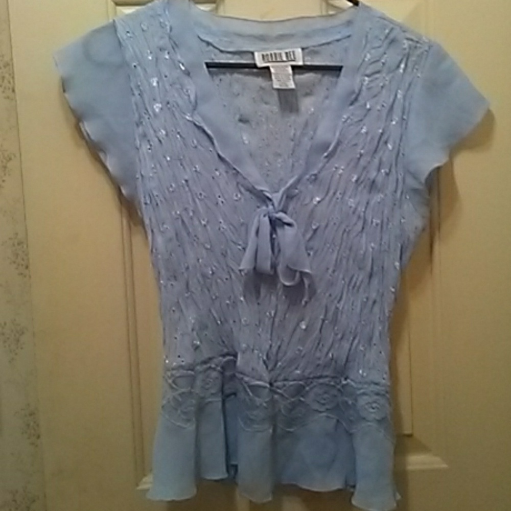 Krinkle lace blouse